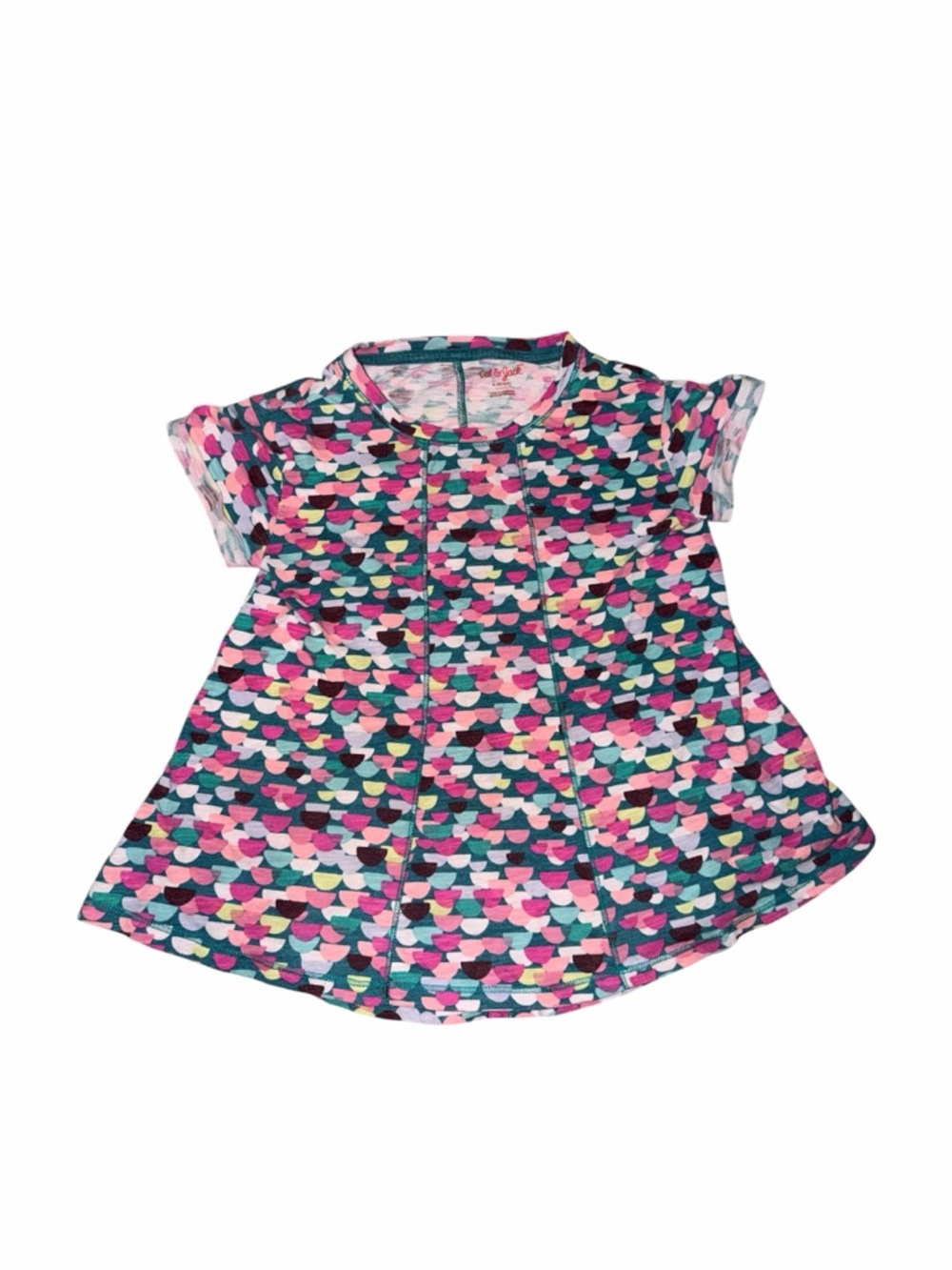 Girls' Multicolor Patterned Short Sleeve Top